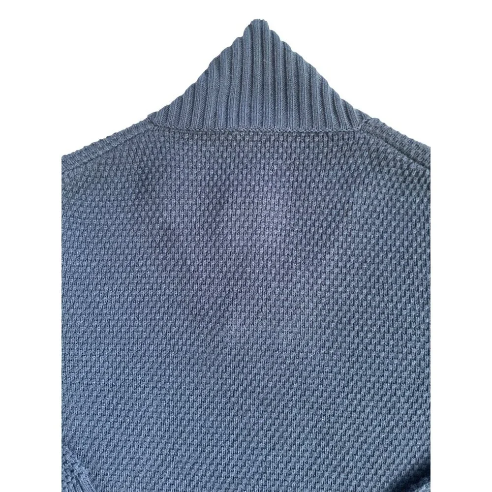 Romeo Gigli mock neck half-button collared pullover sweater Men's XL Navy Wool